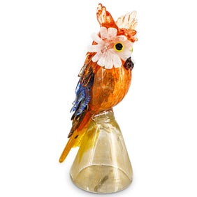 Murano Glass Polychrome And Gold Flake Owl