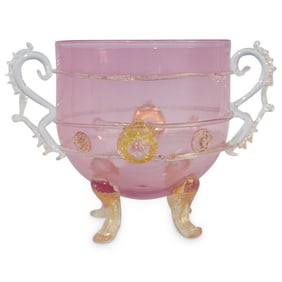 Vintage Venetian Glass Gold Fleck Bowl