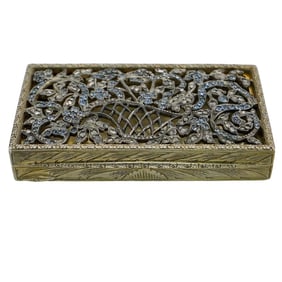 Vintage Silver & Blue Jeweled Case