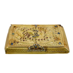 Art Deco Gold over Silver Bird Case