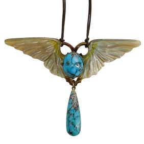 Elizabeth Bonte (France, B. XIX) Carved Horn Necklace