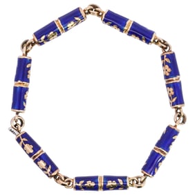 Italian 18k Gold & Enamel Bracelet