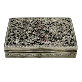 Art Nouveau Silver and Jeweled Case