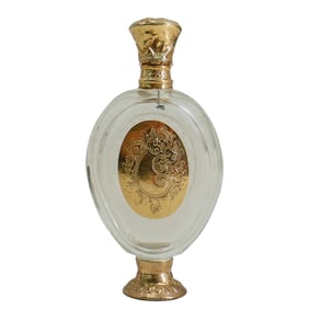 Vintage 14k Gold & Glass Perfume Bottle