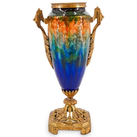 Antique Limoges Enameled Bronze Urn