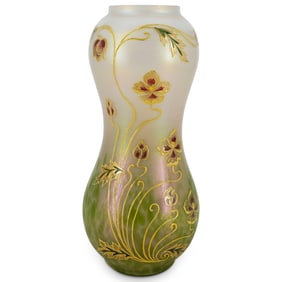 Austrian Enameled & Gilt Art Glass Vase