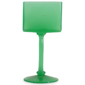 Antique American Uranium Glass Square Bud Vase