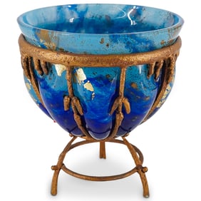Louis Majorelle & Daum Glass & Gilt Iron Bowl