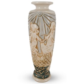 Art Deco Mougin Nancy Dancers Ceramic Vase