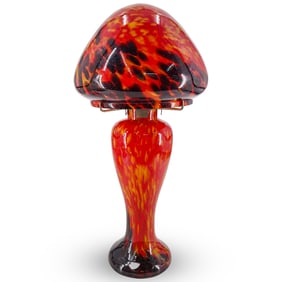 Art Deco French Splatter Art Glass Table Lamp