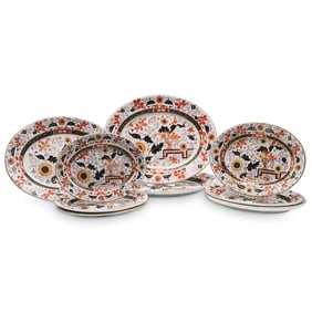 (9 Pc) Antique English Ashworth Bro. Ironstone Serving Dishes