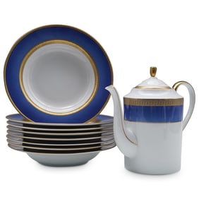 (9 Pc) Faberge Porcelain "Athena" Grouping