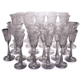 (31 Pc) Hawkes Cornet Crystal Glass Stemware