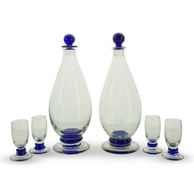 (6 Pc) Daum Nancy Glass Liqueur Set