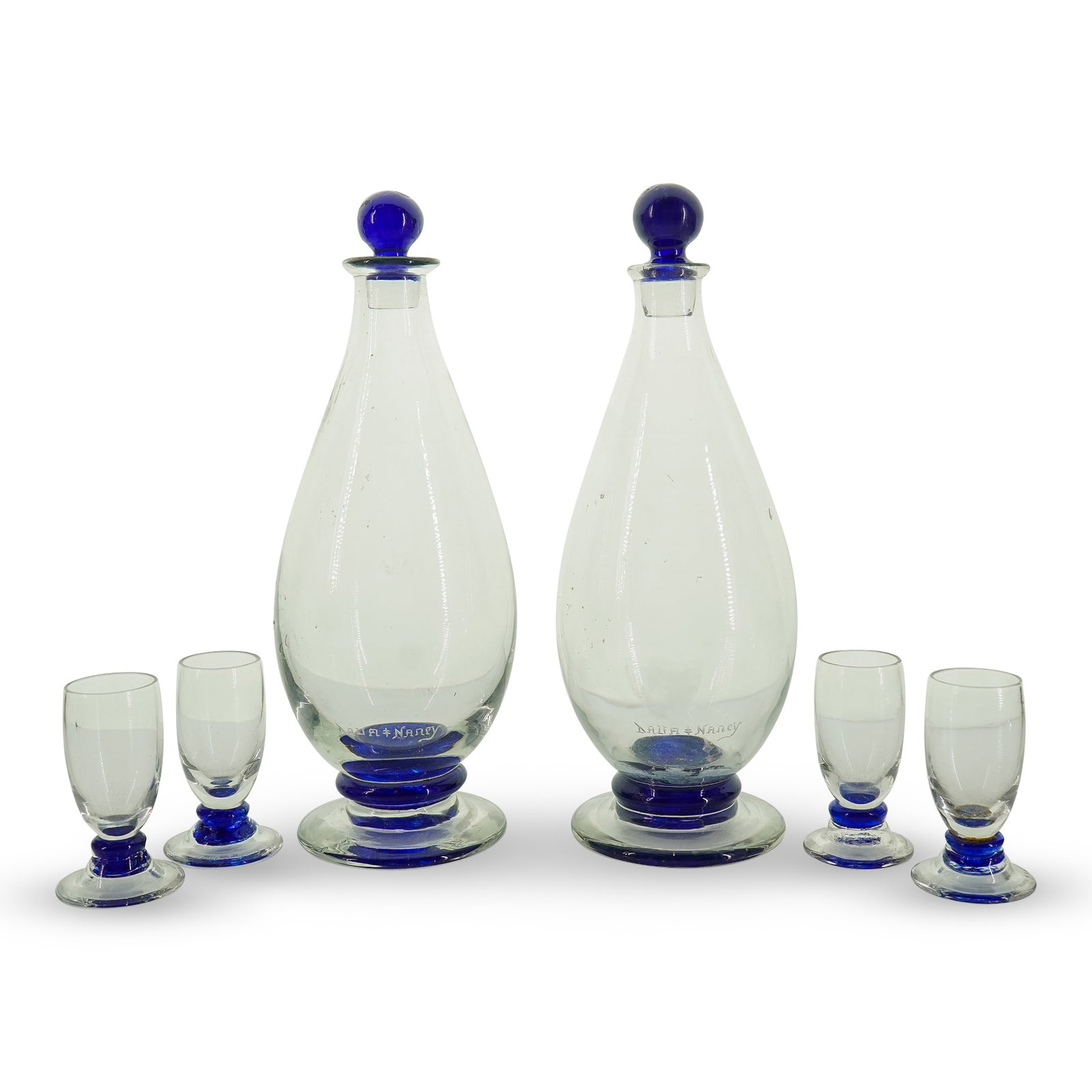 (6 Pc) Daum Nancy Glass Liqueur Set (1 of 12)