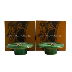 Pair Jay Strongwater Dragonfly Candle Holder