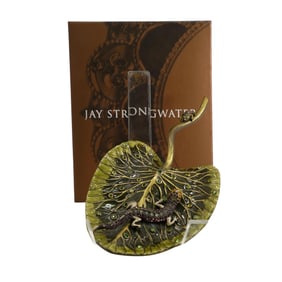 Jay Strongwater Frog & Salamander on Leaf