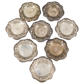 (8Pc) Wright Kay & Co. 'Dominick & Haff' Sterling Silver Nut Dishes