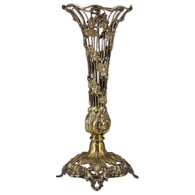 Victorian Silver Vermeil Flower Vase