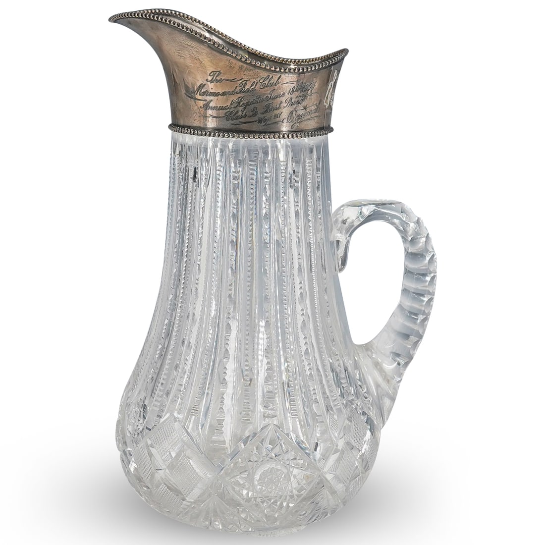 Sterling Silver Mounted Cut Glass Pitcher (1 of 6)