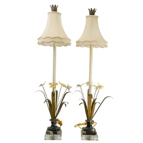 Pair Of Mid-Century Table Lamps W/ Chelsea House Shades