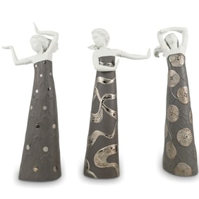 (3 Pc) Lladro Porcelain Greek Nymph Figurines