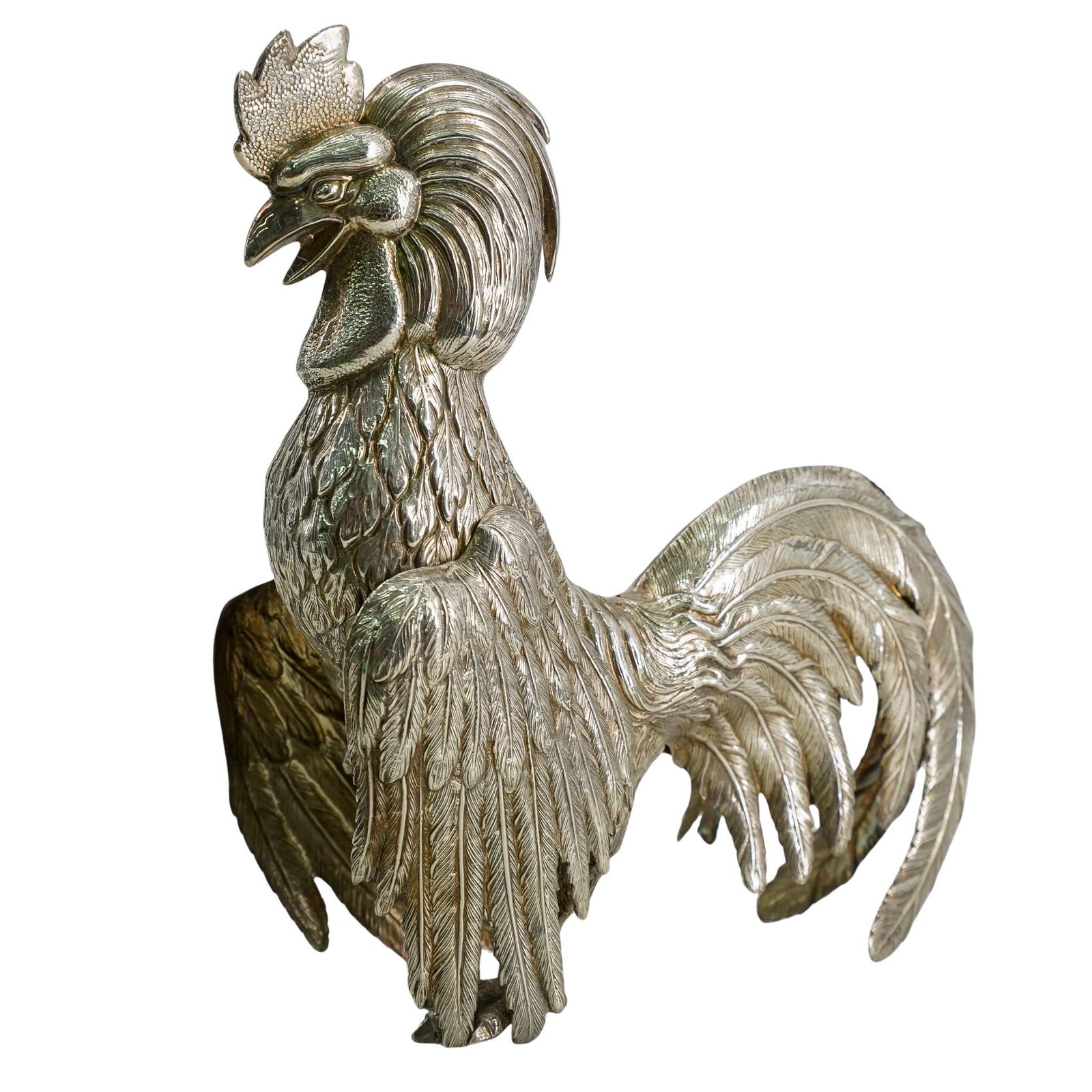 Vintage Signed Silver Fighting Rooster (1 of 7)