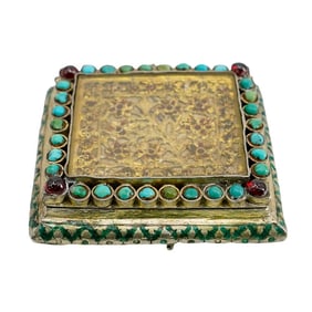 Indian Silver & Enamel Box Pendant