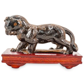 Antique Chinese Tiger Eye Leopard Sculpture