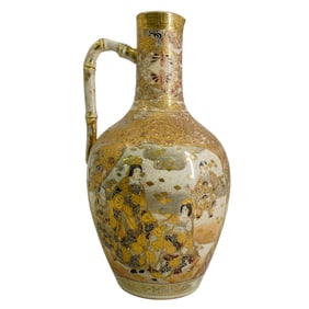 Japanese Satsuma Earthenware Handled Vase