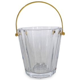 Baccarat Crystal Ice Bucket W/ Gold Plated Handle