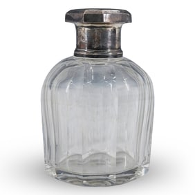 Baccarat Cut Glass and Silver Perfume Bottle
