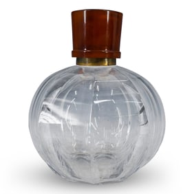 Art Deco Baccarat Cut Glass & Brass Mounted Perfume Bottle