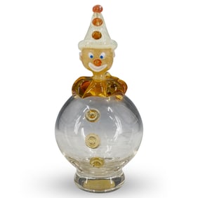 Vintage Blown Glass Clown Decanter