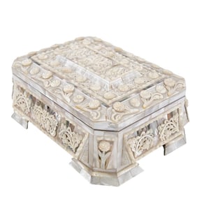 Vintage Southeast Asian Mother Of Pearl Rectangular Vanity Box