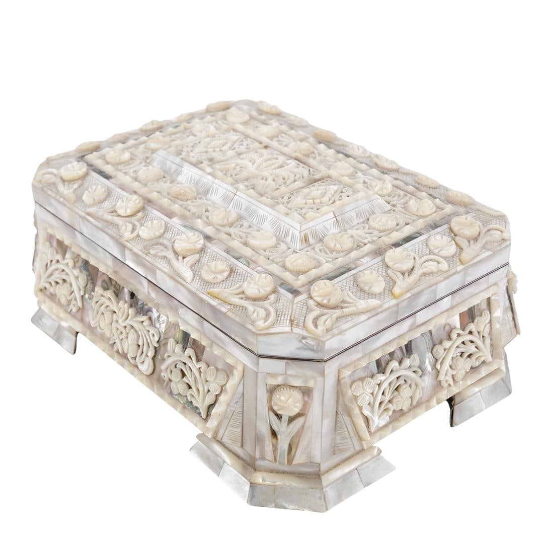 Vintage Southeast Asian Mother Of Pearl Rectangular Vanity Box (1 of 8)