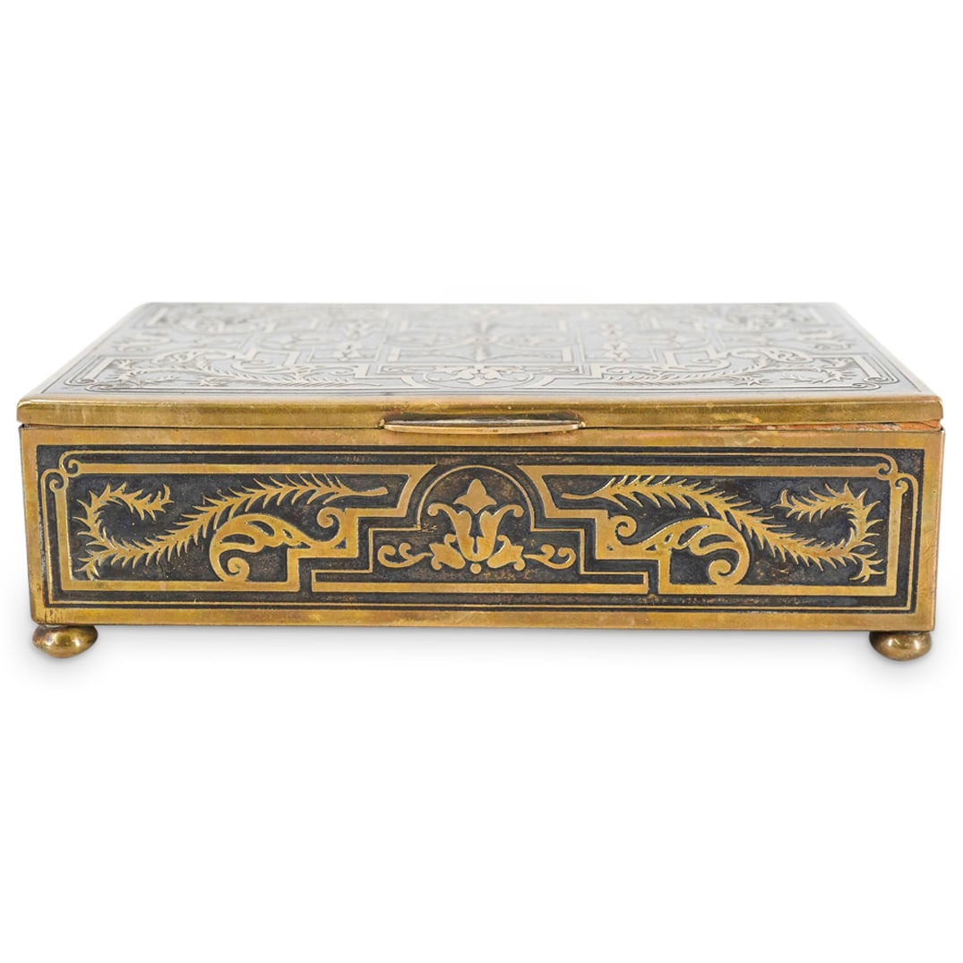 Antique German Arts And Crafts Movement Brass And Wood Box (1 of 7)