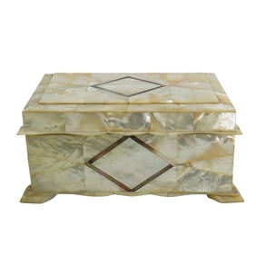 Antique Tessellated Mother Of Pearl Vanity Box