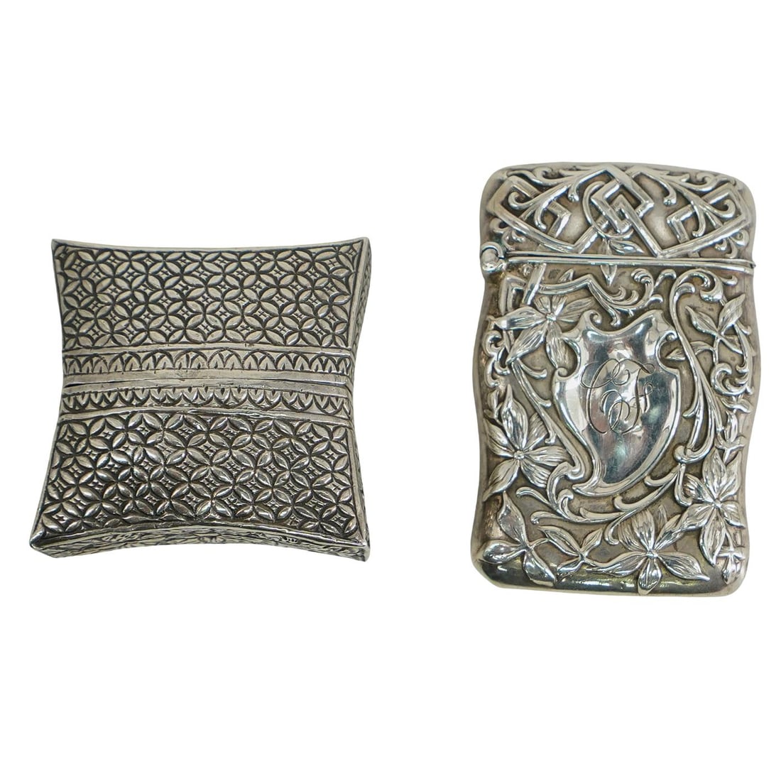 (2 Pc) Antique American And Chinese Silver Boxes (1 of 10)