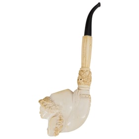 Large Carved Figural Meerschaum Smoking Pipe