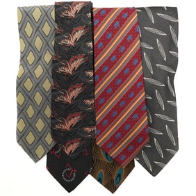 (6 Pc) Vintage Designer Giorgio Armani Silk Necktie Grouping