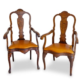 18th C. Dutch Inlaid Armchairs