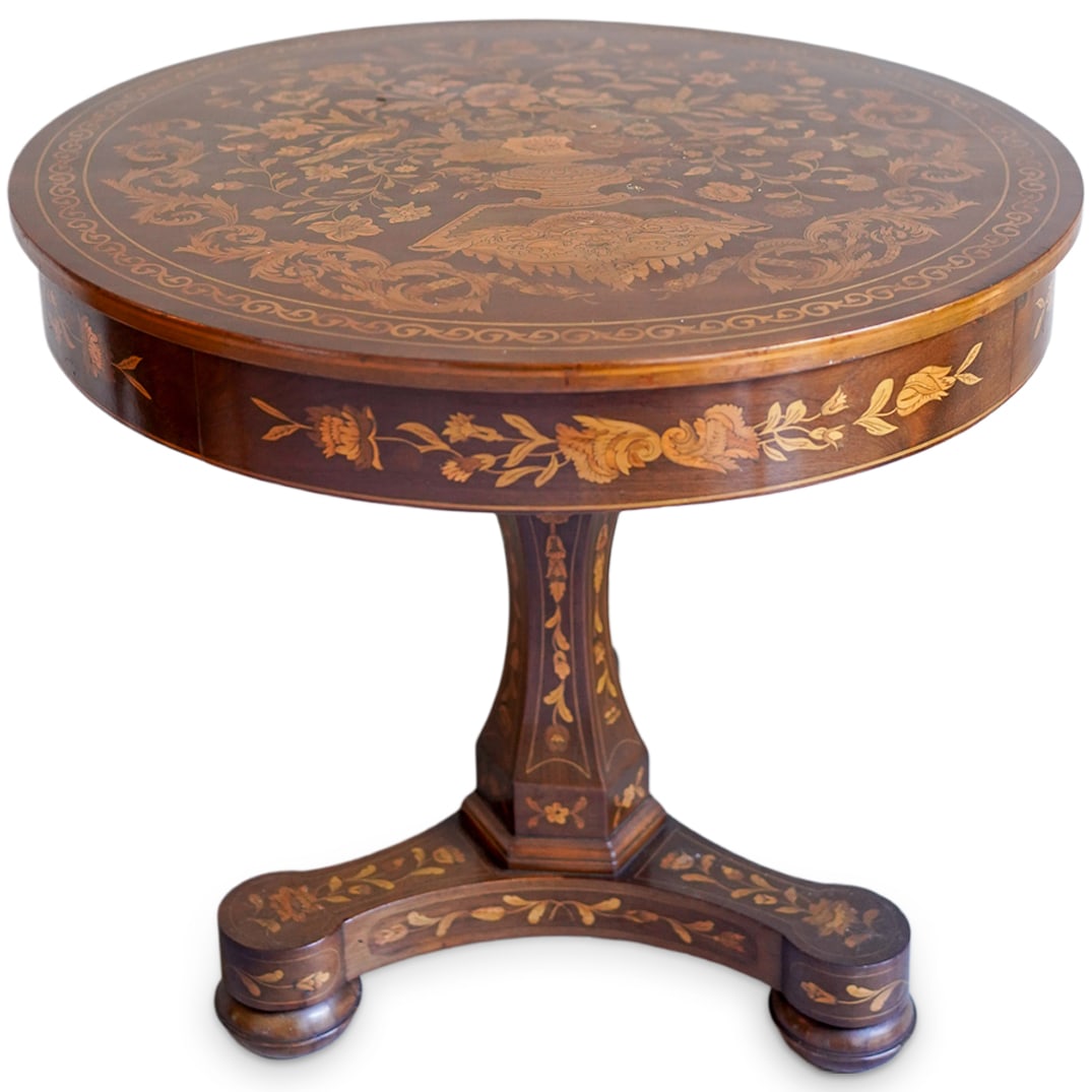 19th C. Dutch Inlaid Marquetry Table (1 of 7)