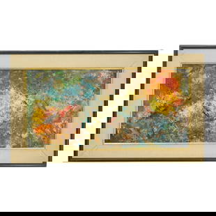 Attrib. Milton Resnick (1917-2004) Oil on Panel Abstract Painting: DESCRIPTION: Attributed to Milton Resnick (1917-2004) Oil on panel abstract painting, signed l.l. dated: '1987' mounted in frame. CIRCA: 1987 ORIGIN: USA DIMENSIONS: (Image) H: 12" x L: 24" (Frame) H: