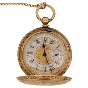 Antique 18k Gold Ulysse Nardin Locle Pocket Watch w/ Key