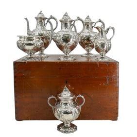 (6Pc) Bailey & Co. Philadelphia Coin Silver Tea & Coffee Service