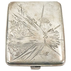 Japanese 950 Silver Bird Cigarette Case