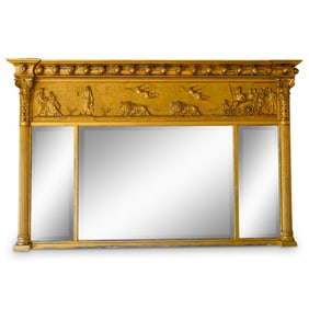 19th C. Giltwood English Regency Neoclassical Mirror