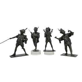 (4Pc) Francesco de Matteis (Lecce 1852-1917) 'The Rascals' Bronze Figural Grouping