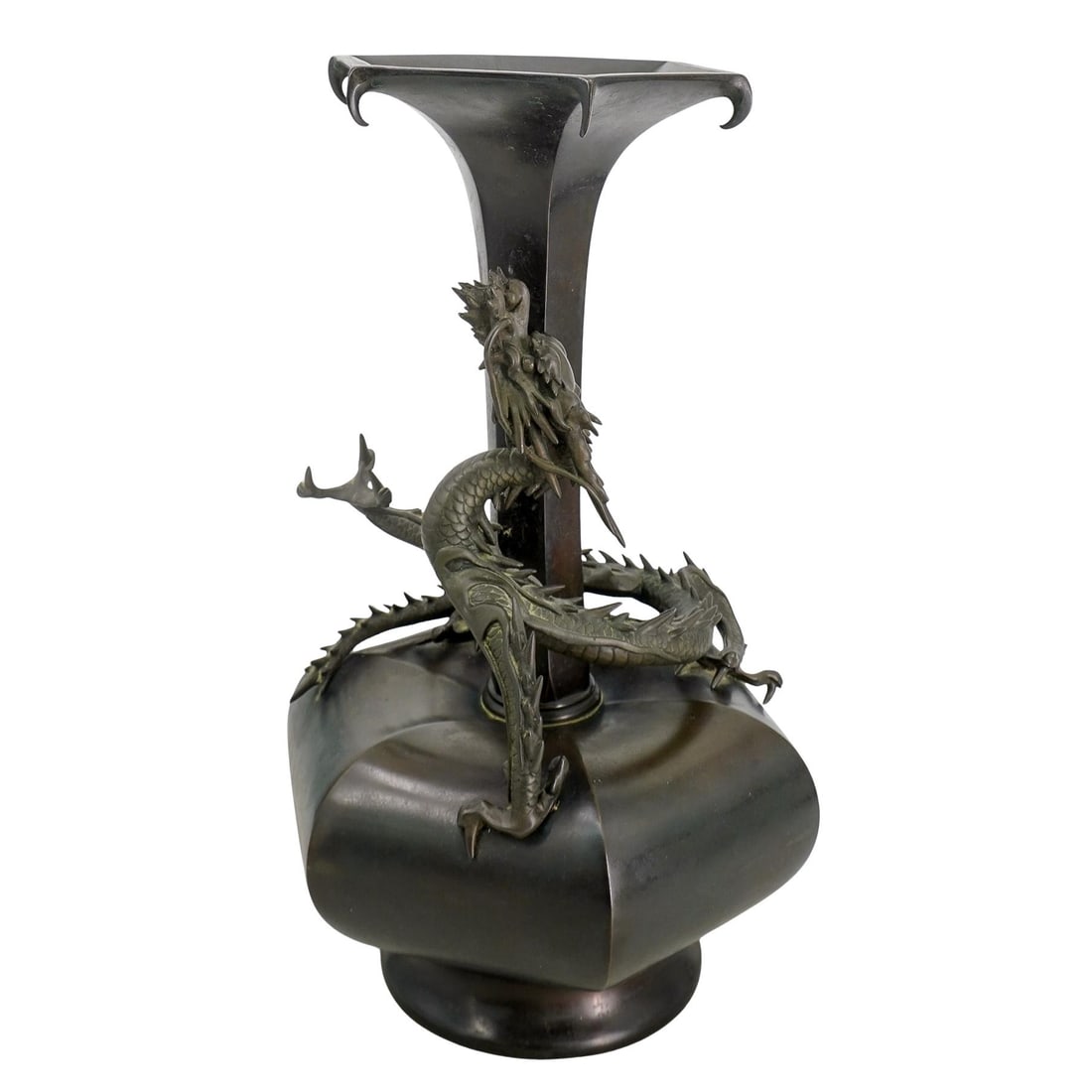 Antique Japanese Meiji Bronze Dragon Vase (1 of 6)